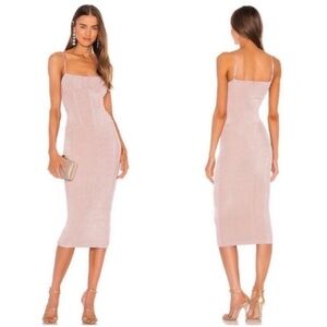 Misha Denisa Corset Midi Dress Dusty Rose